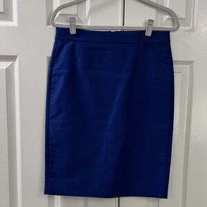 J. Crew Bi-stretch Cotton No. 2 Blue Pencil Skirt Cobalt Blue